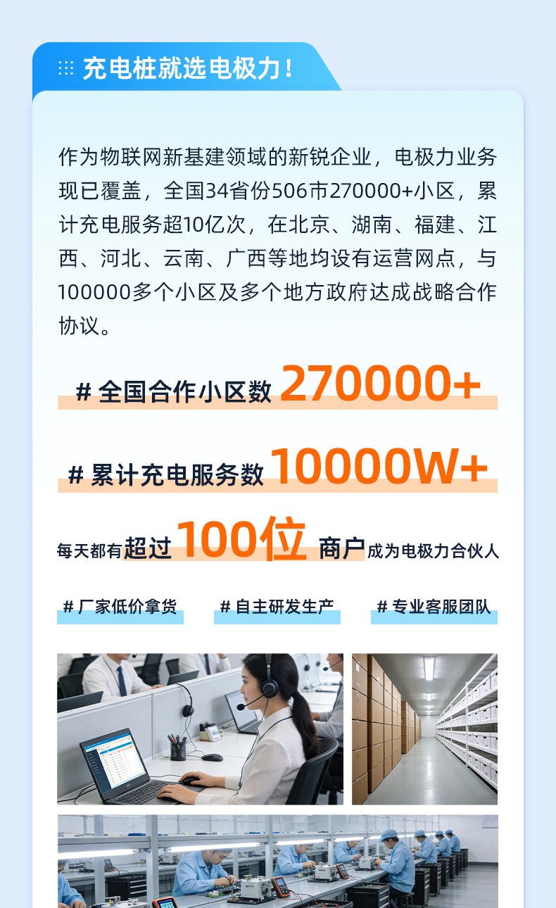 电极力覆盖全国的充电服务与工厂实景